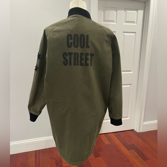 Zara Denim Speak Up Long Bomber Jacket - Picture 9 of 16